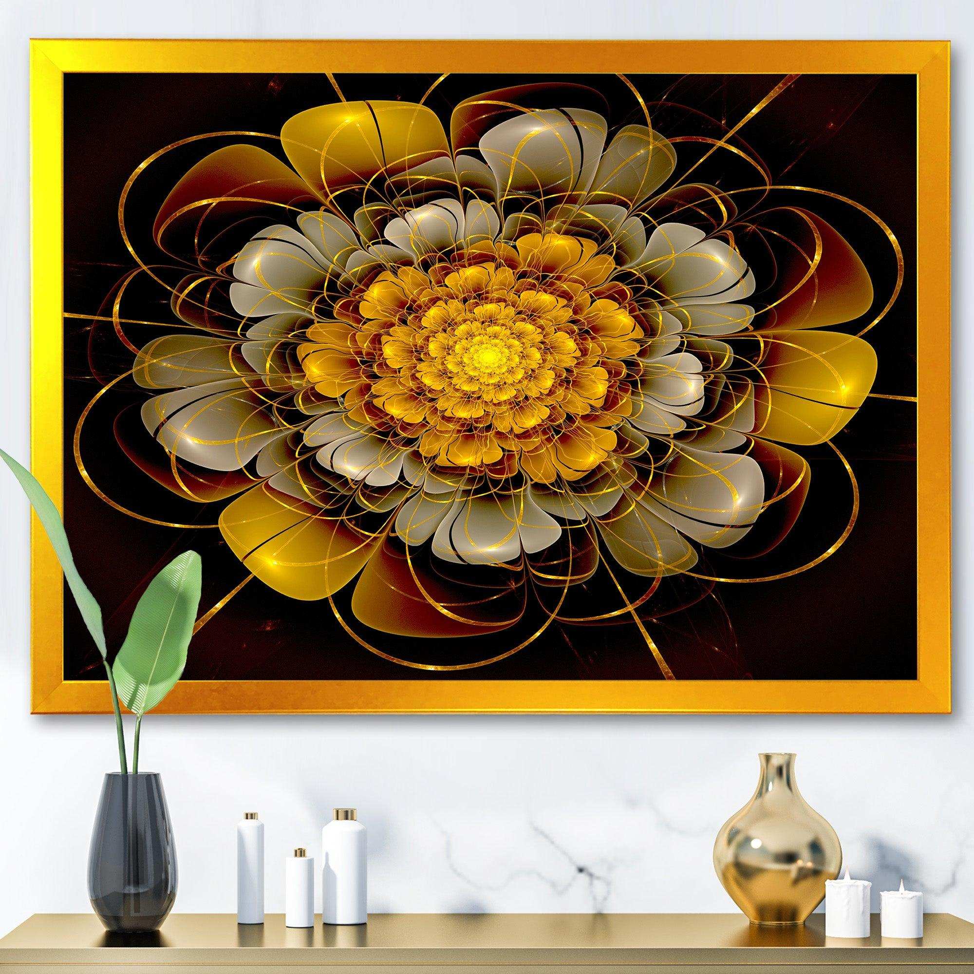 Dark Gold Fractal Flower
