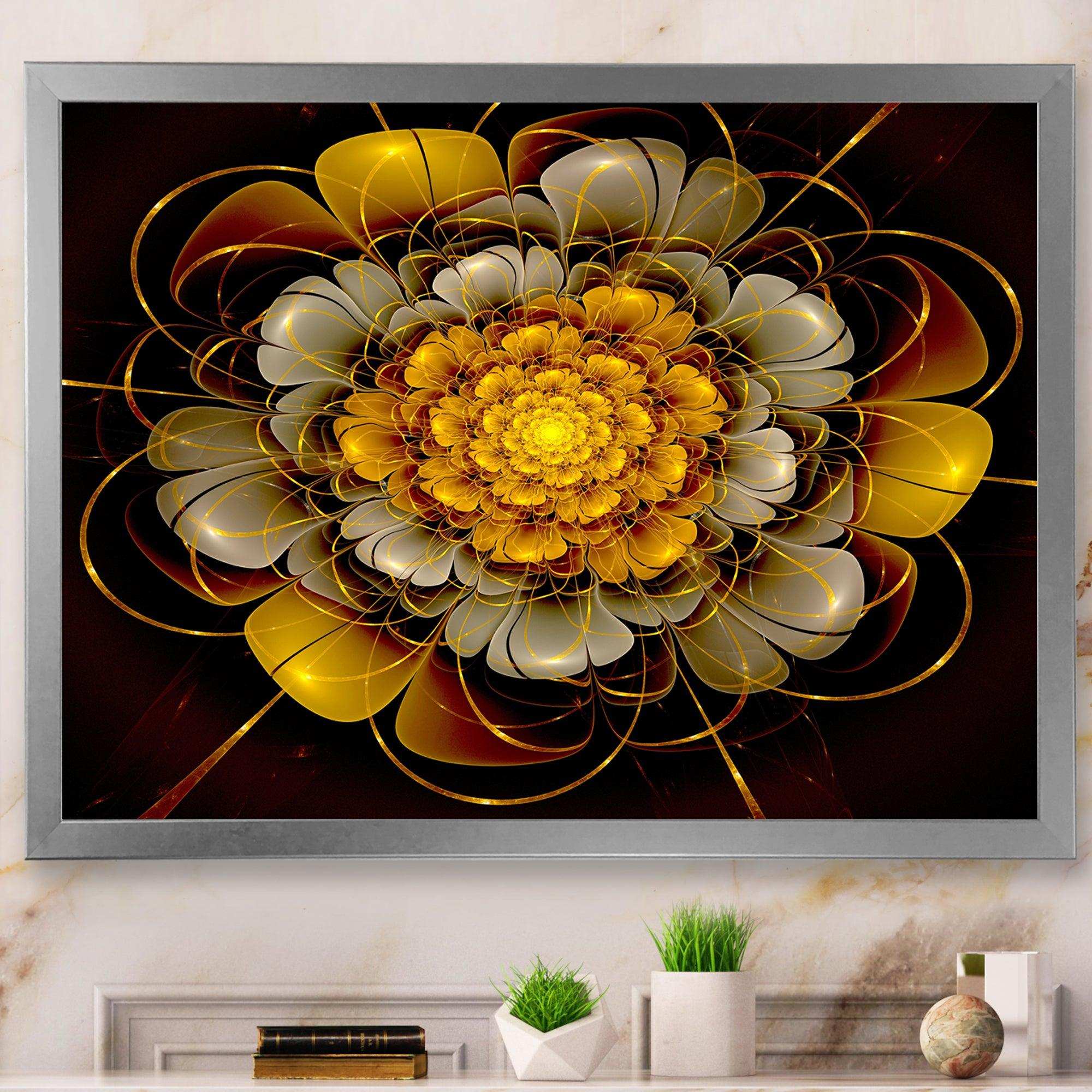 Dark Gold Fractal Flower