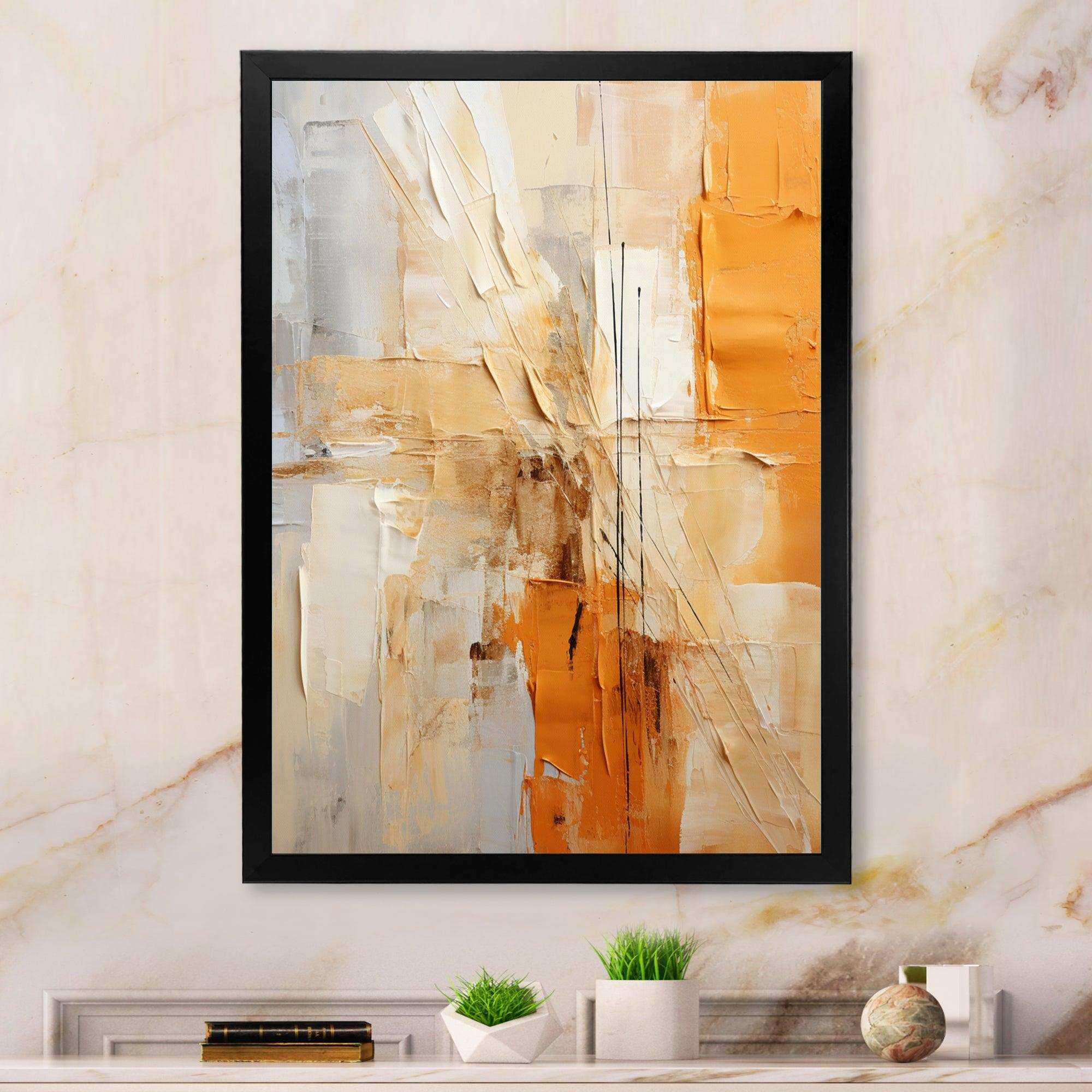 Glam Orange Beige Collage IV - Fashion Canvas Wall Art