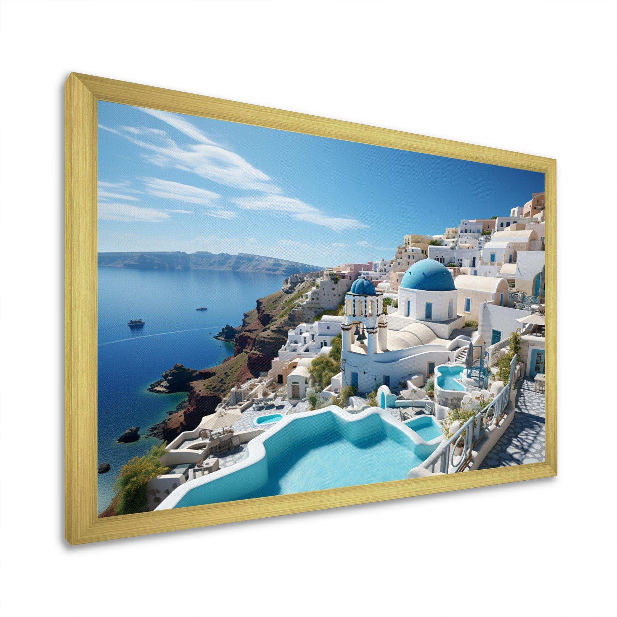 Greece Santorini Dreams I - Landscapes Canvas Wall Art