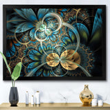 Symmetrical Blue Gold Fractal Flower