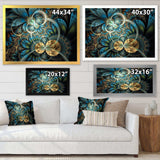 Symmetrical Blue Gold Fractal Flower