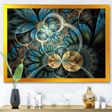 Symmetrical Blue Gold Fractal Flower