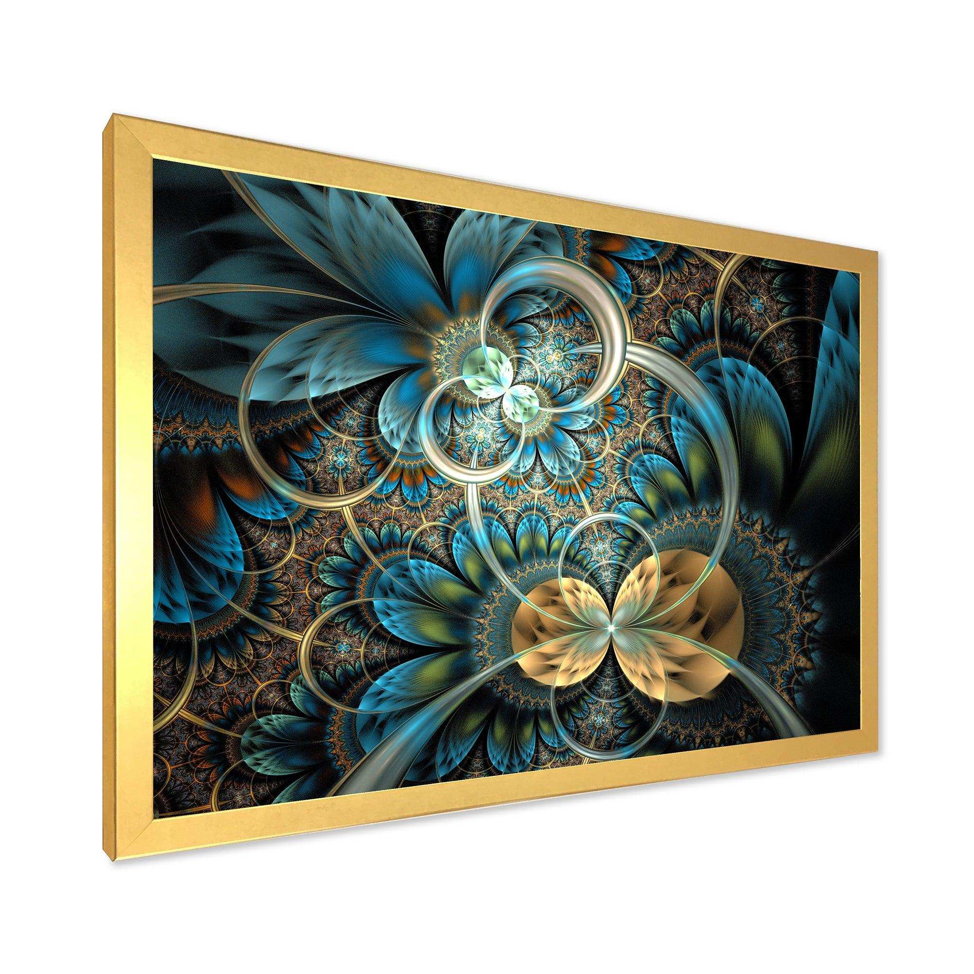 Symmetrical Blue Gold Fractal Flower