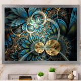 Symmetrical Blue Gold Fractal Flower
