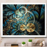 Symmetrical Blue Gold Fractal Flower