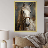 White Horse Equestrian Duality II - Animals Canvas Wall Art