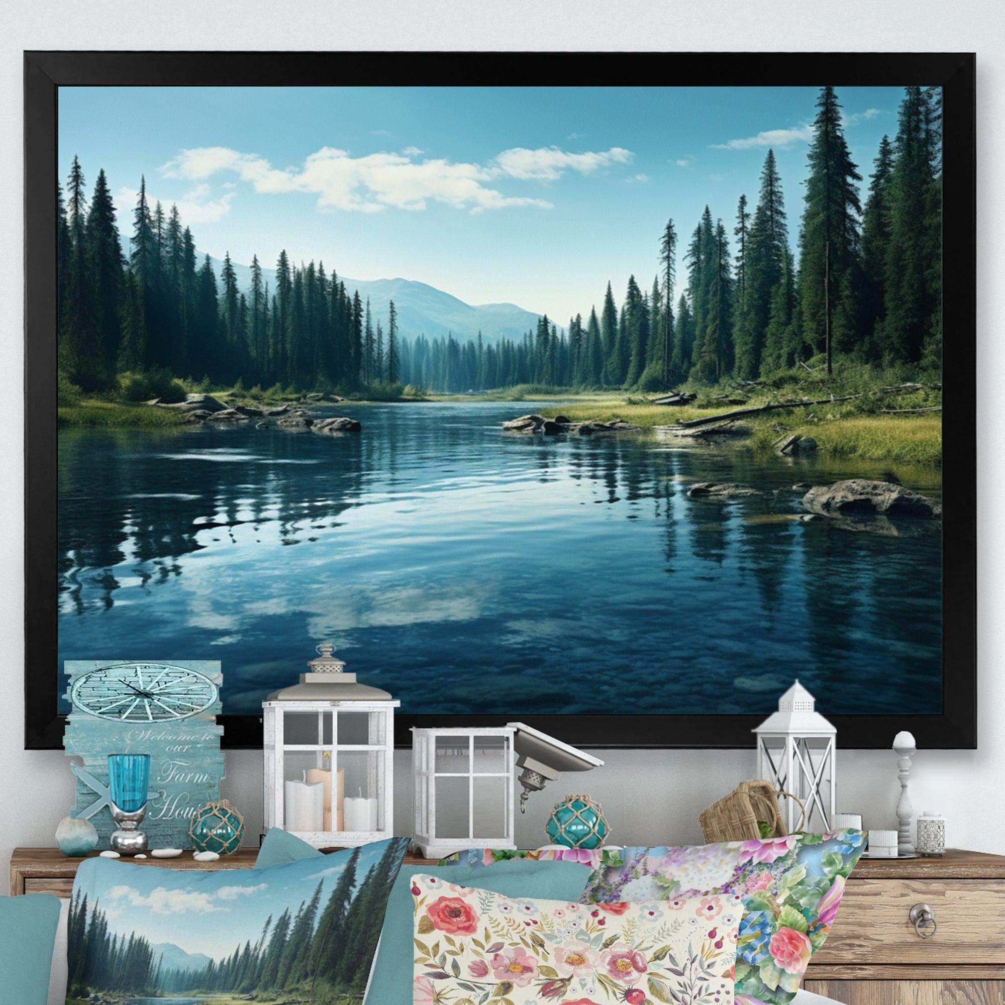 Green River Waters Reflection II - Landscapes Canvas Wall Art