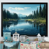 Green River Waters Reflection II - Landscapes Canvas Wall Art