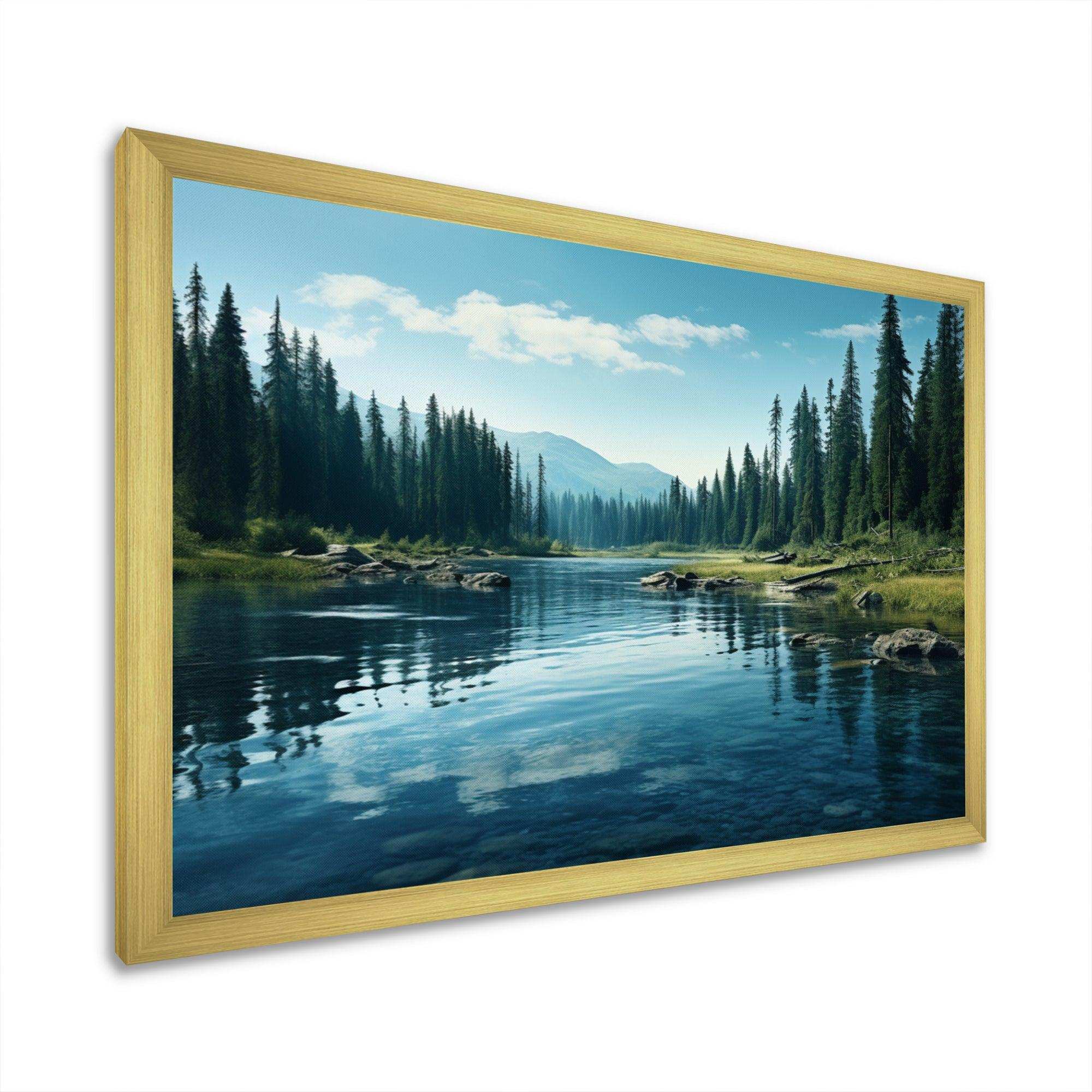 Green River Waters Reflection II - Landscapes Canvas Wall Art