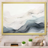 Blue Grey Line Art Conceptual Abstract II - Abstract Canvas Wall Art