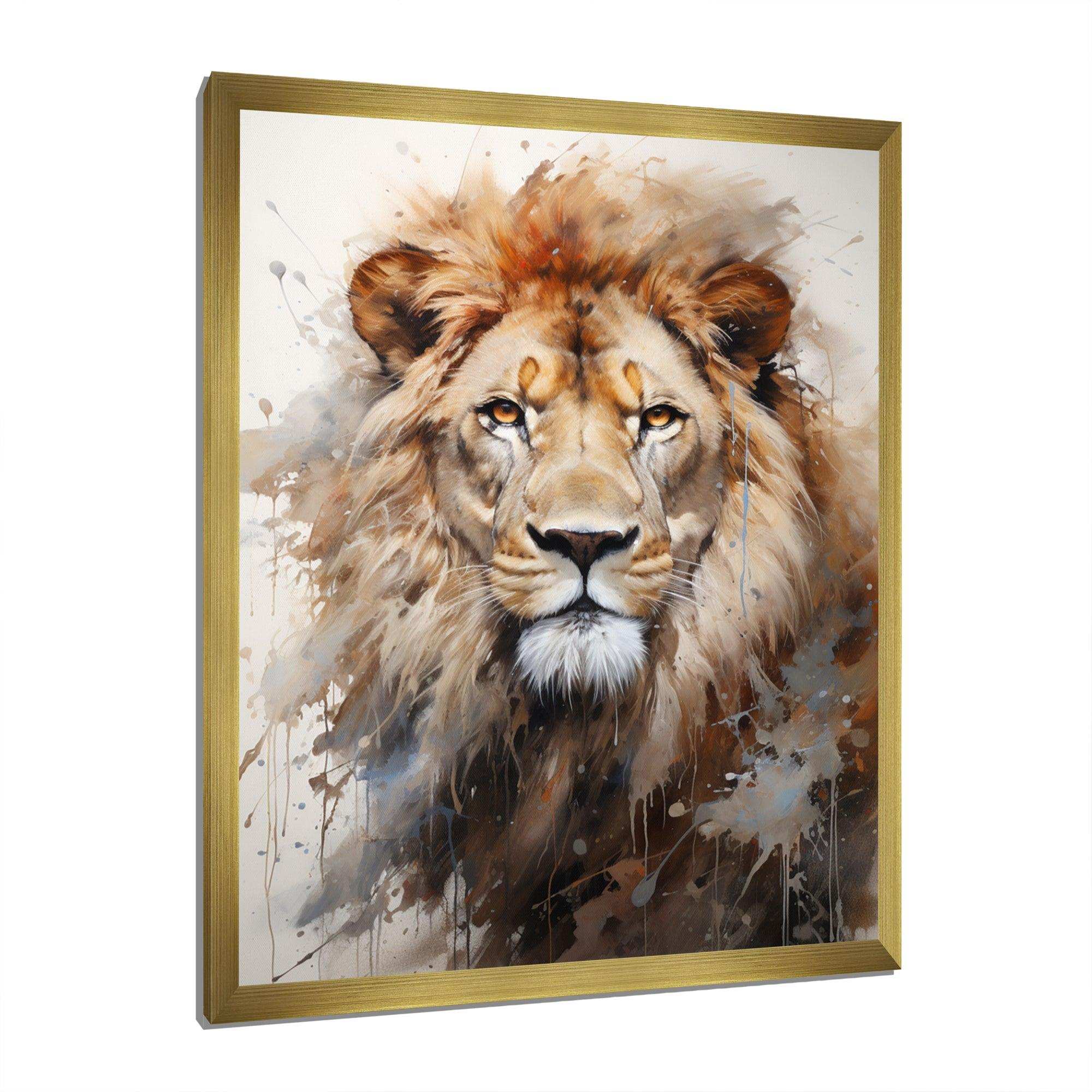 Lion Portrait Photography - Animals Canvas Wall Art