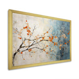 Orange Teal Maple Tree Glowing Embers V - Floral Canvas Wall Art
