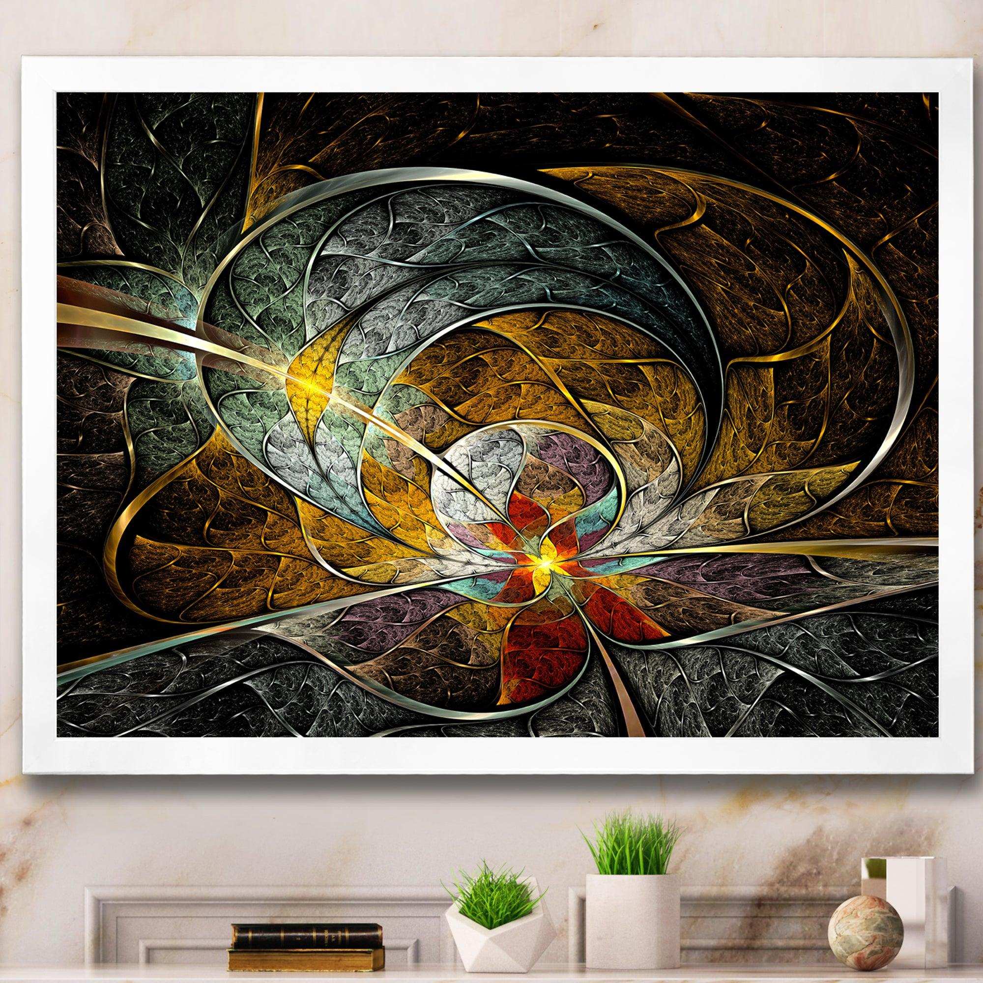 Symmetrical Yellow Digital Art Flower