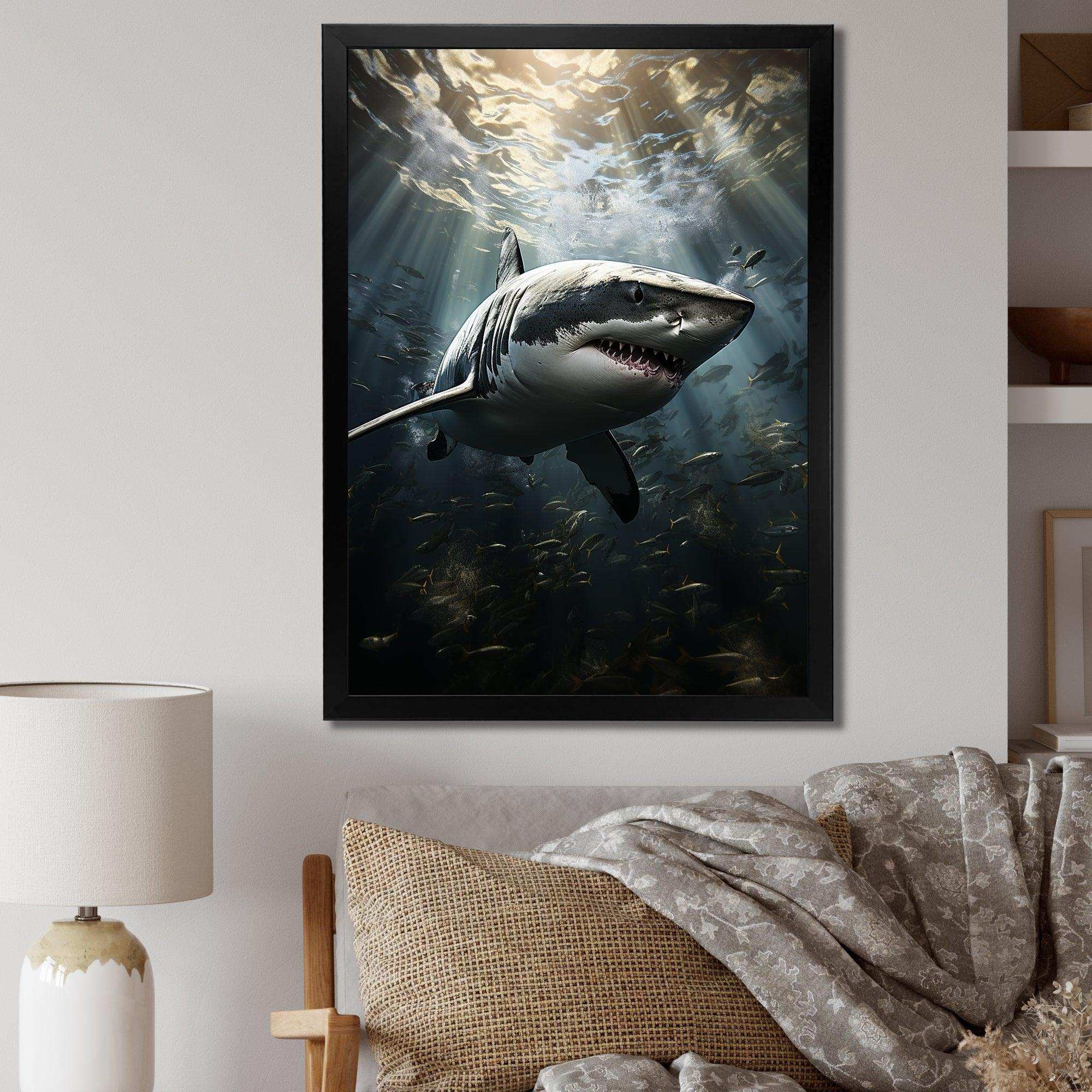 Grey Shark The Majesty - Animals Canvas Wall Art