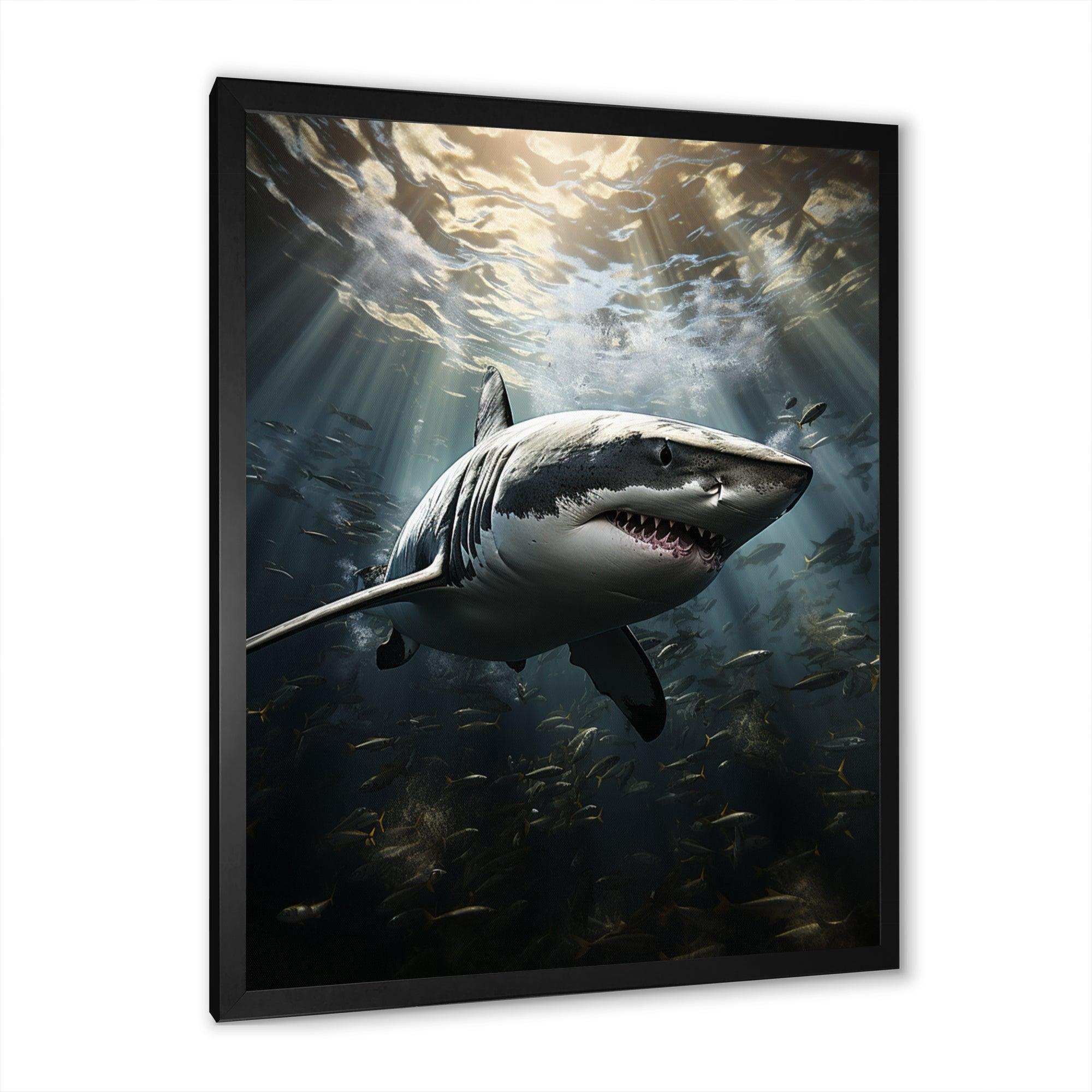 Grey Shark The Majesty - Animals Canvas Wall Art