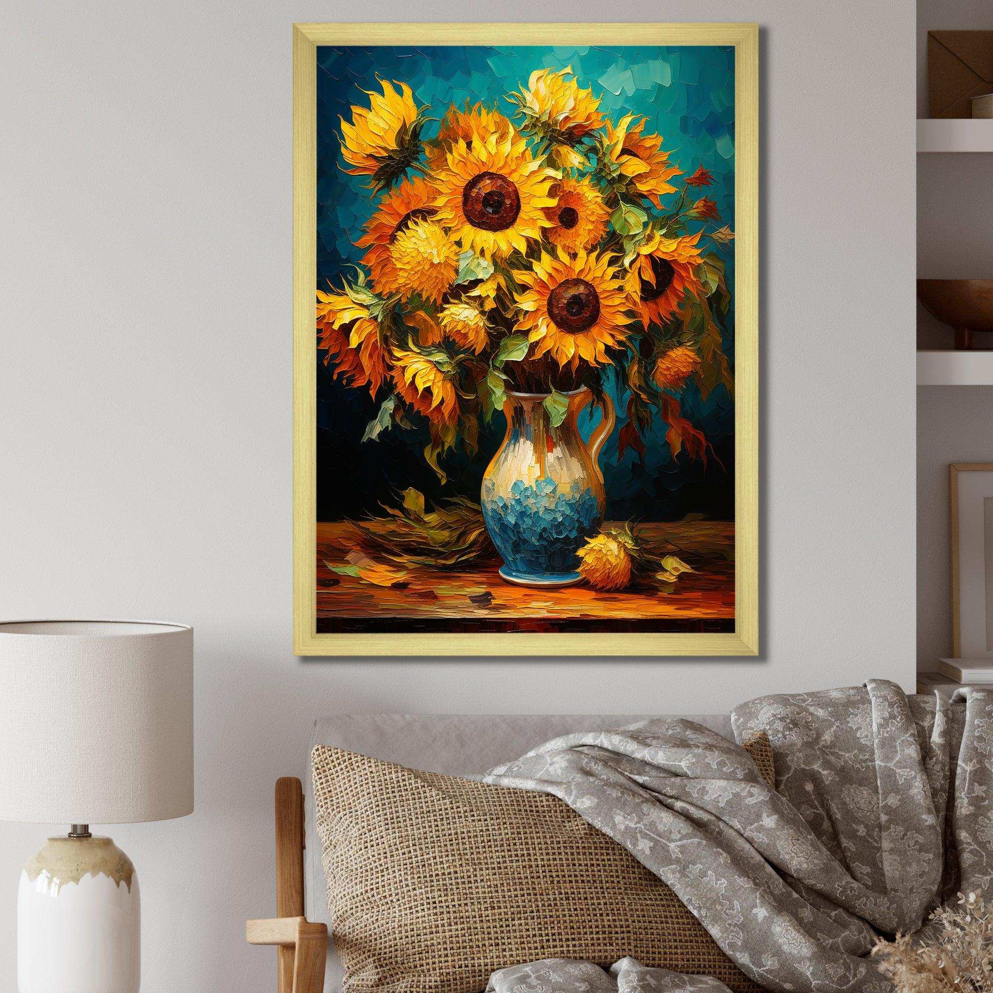 Masterpiece Sunflowers By Van Gogh IV - Landscapes Canvas Wall Art