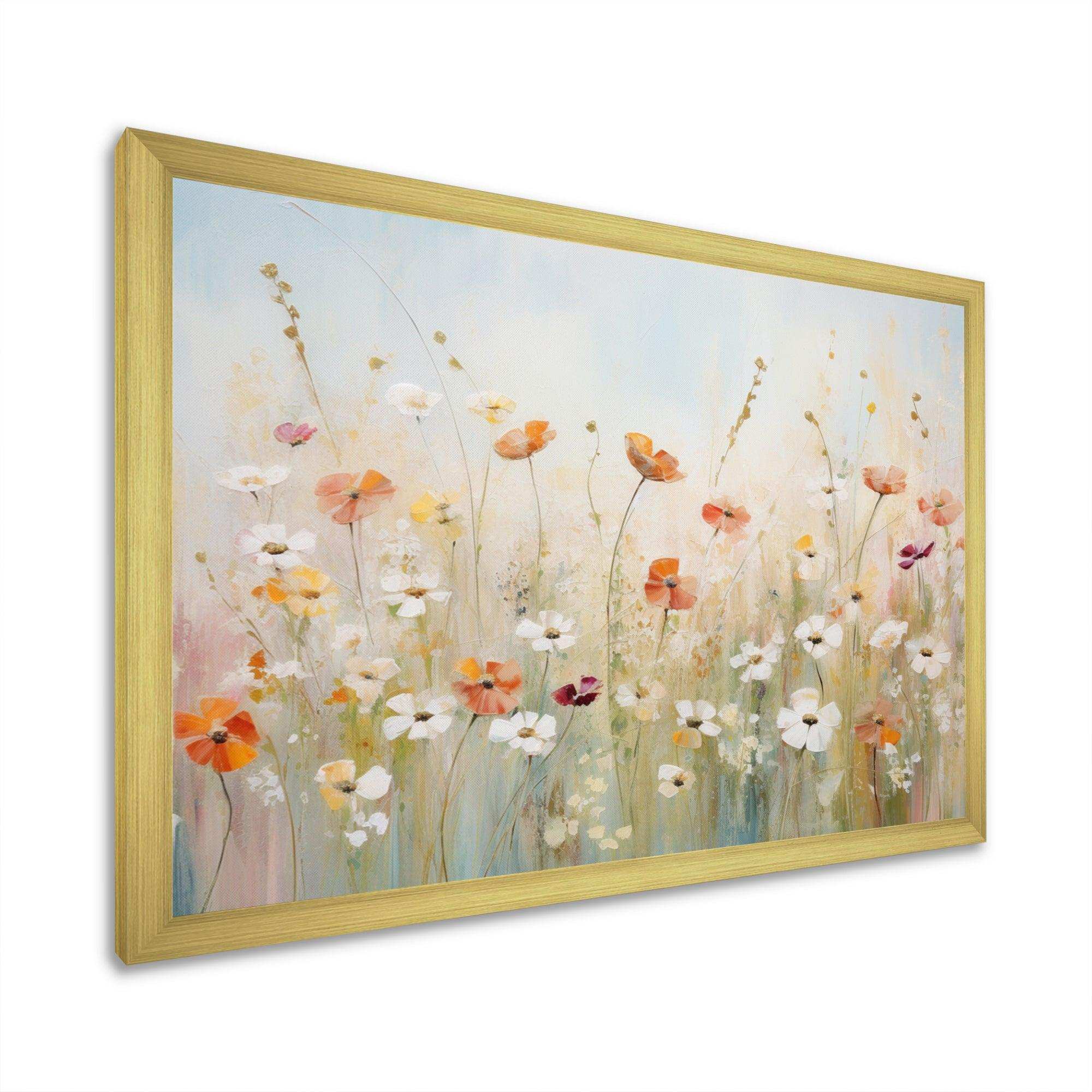 Meadow Contemporary Wildflowers - Landscapes Canvas Wall Art