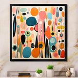 Pink Mid Century Playful Patterns II - Abstract Canvas Wall Art
