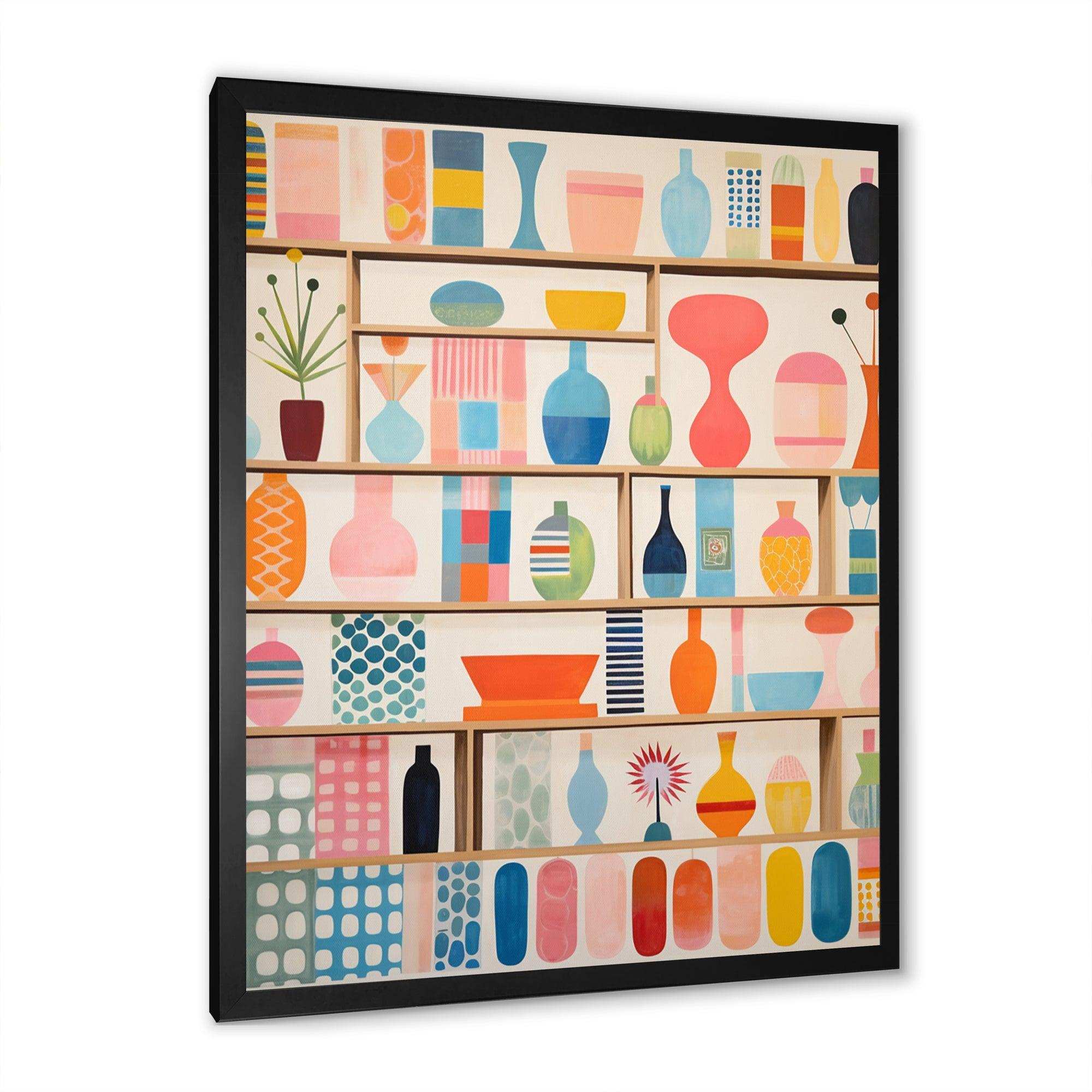 Pink Mid Century Playful Patterns IV - Abstract Canvas Wall Art