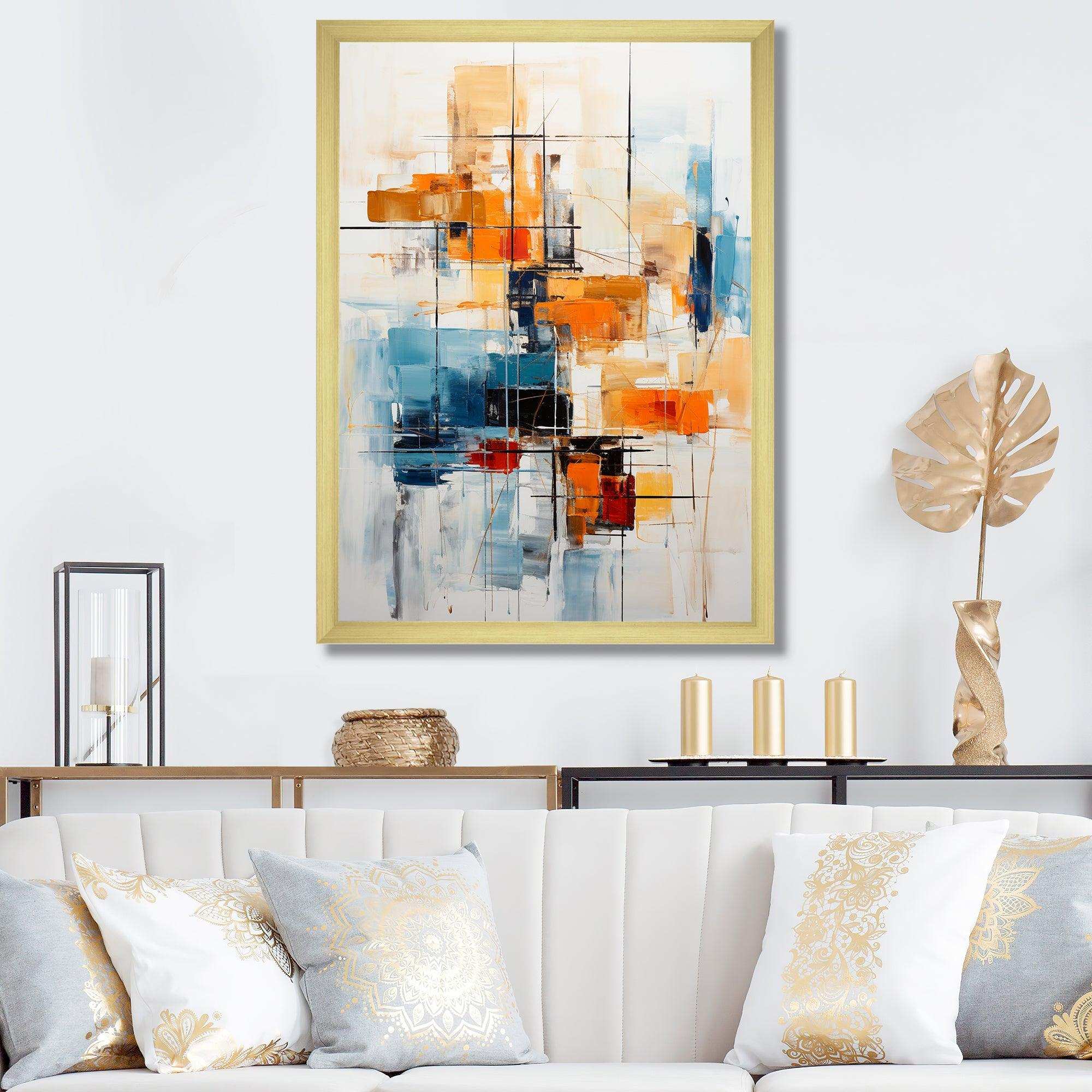Colorful Mid Century Retro Reflections III - Abstract Canvas Wall Art