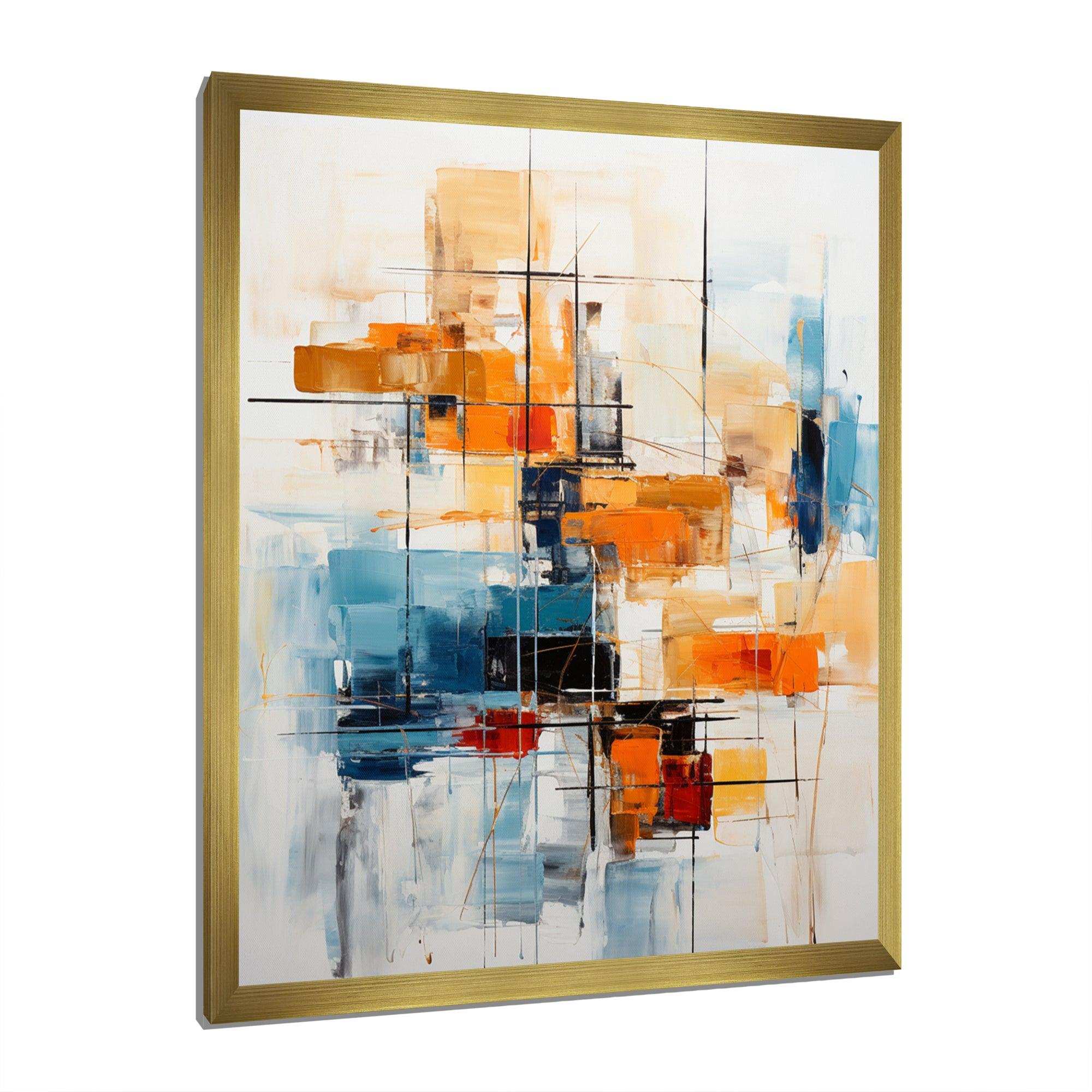 Colorful Mid Century Retro Reflections III - Abstract Canvas Wall Art