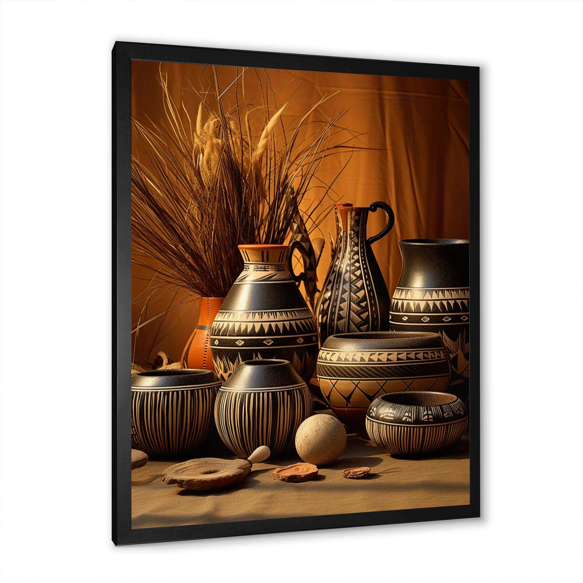 Native Art Pottery Serenity I - People Canvas Wall Art