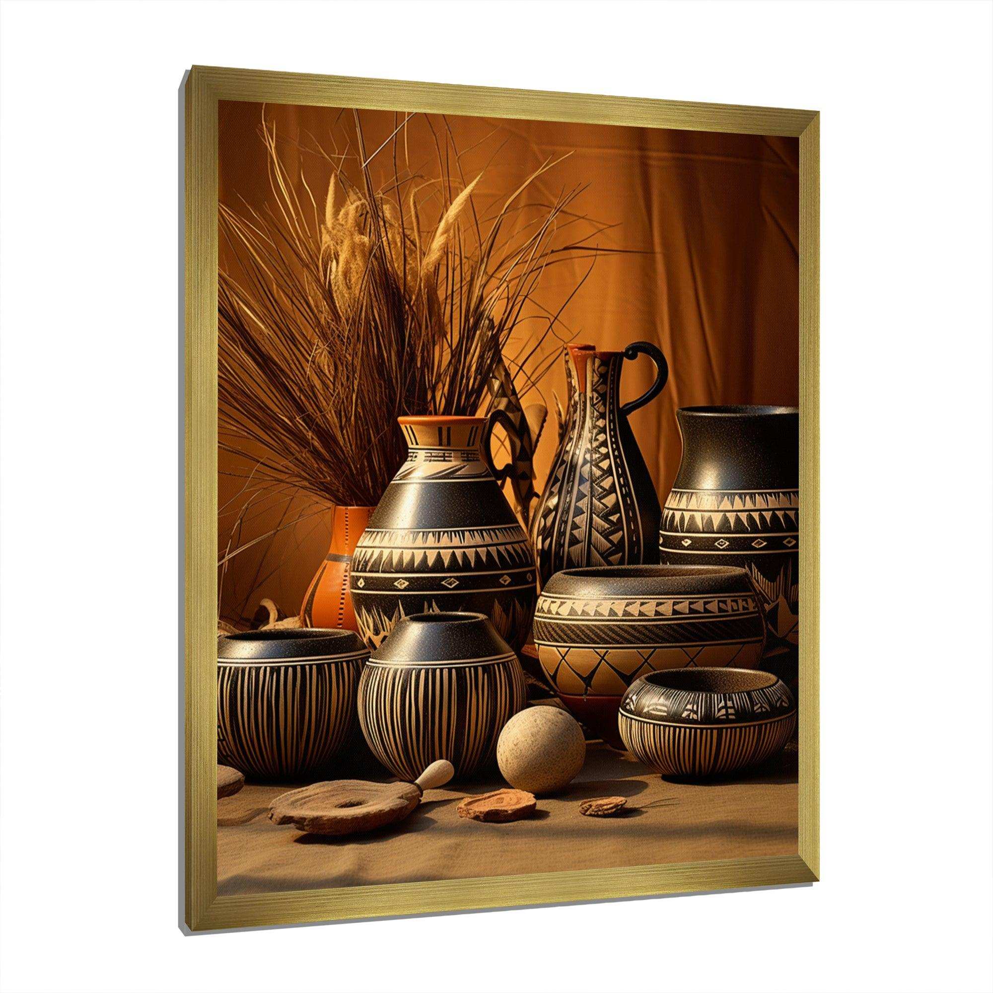 Native Art Pottery Serenity I - People Canvas Wall Art