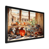 Native Art Pueblo Pottery I - People Canvas Wall Art