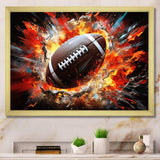 Red Football Explosive Ballon - Sports Canvas Wall Art