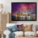 New York City Manhattan Skyline Red