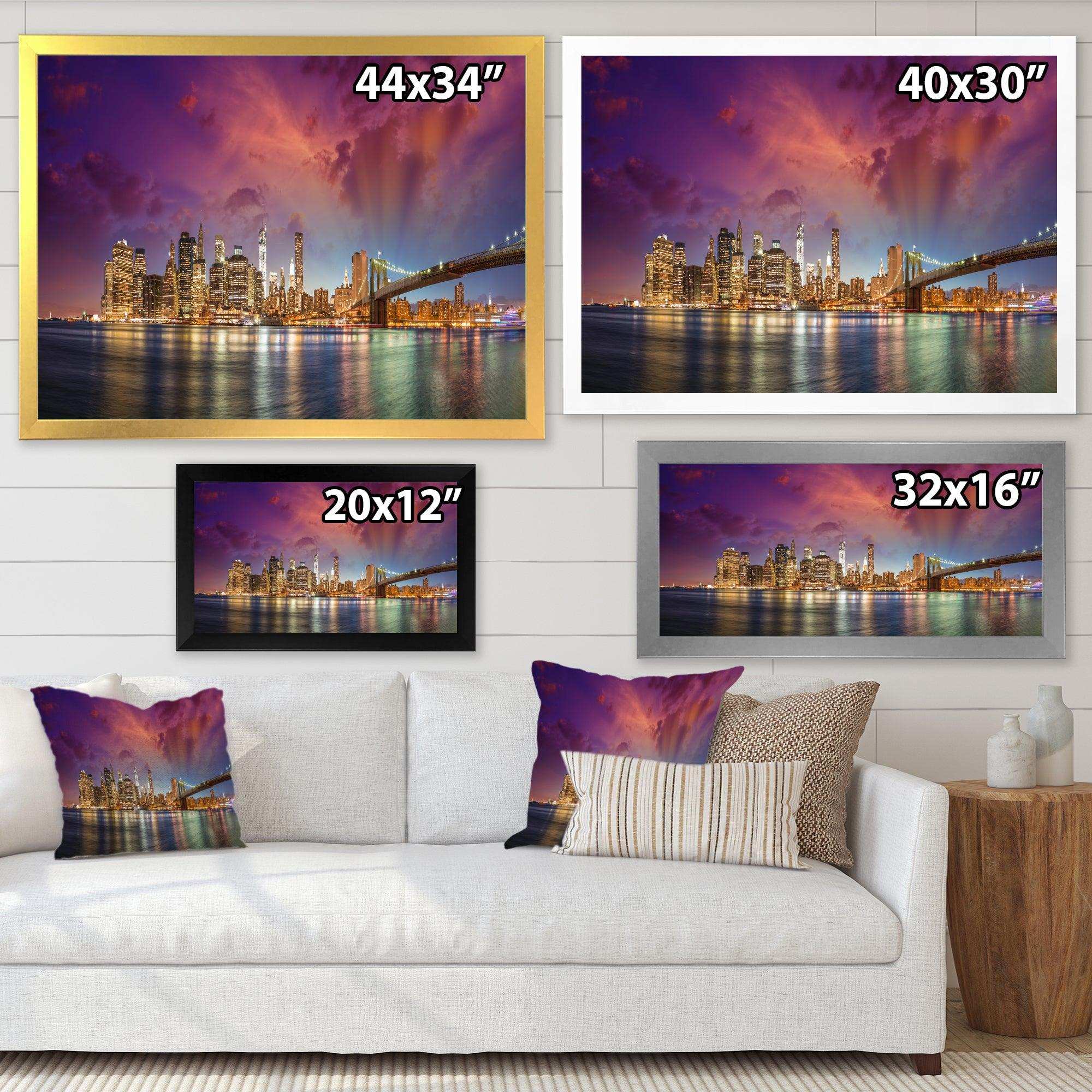 New York City Manhattan Skyline Red