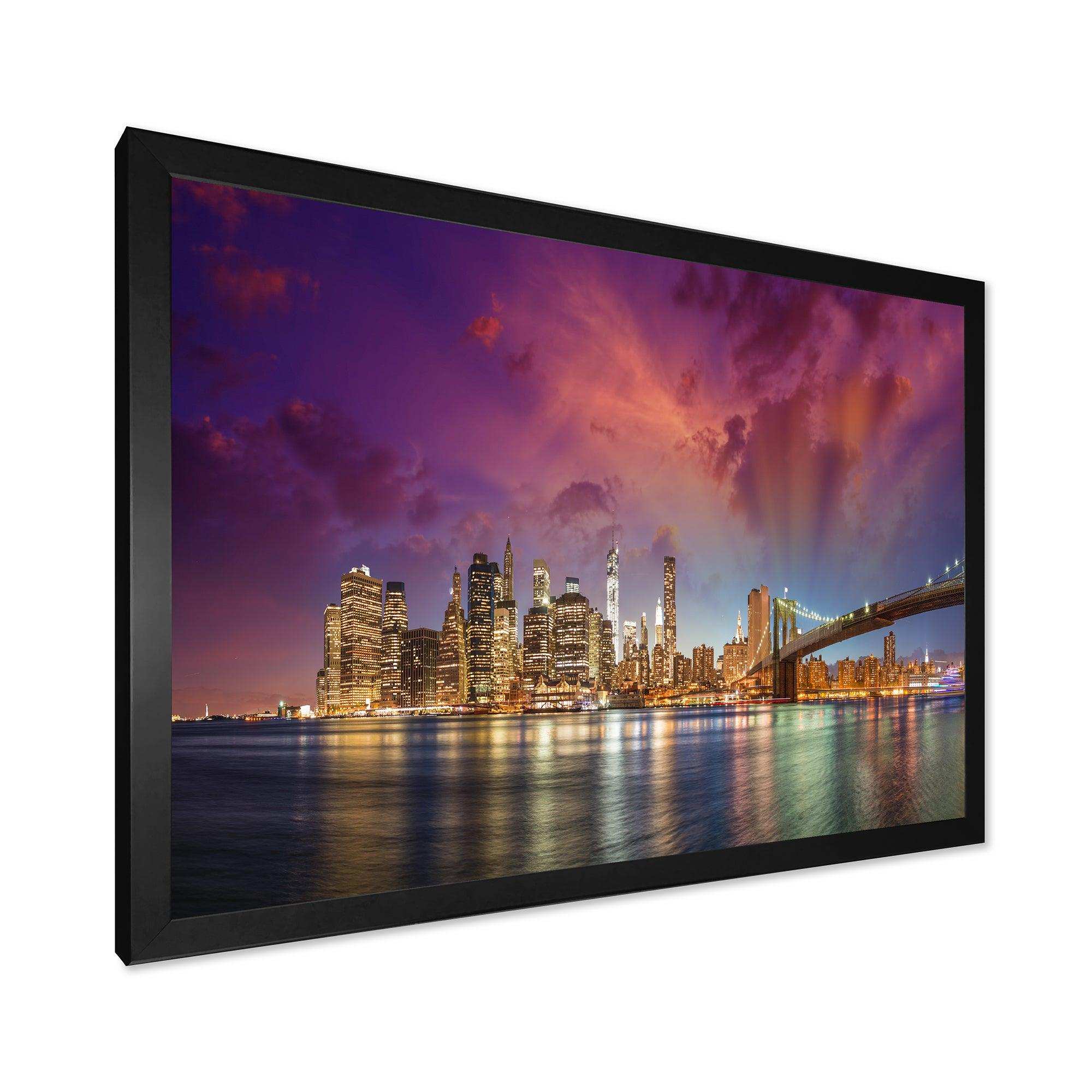 New York City Manhattan Skyline Red