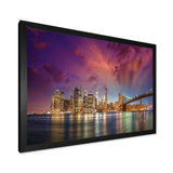 New York City Manhattan Skyline Red