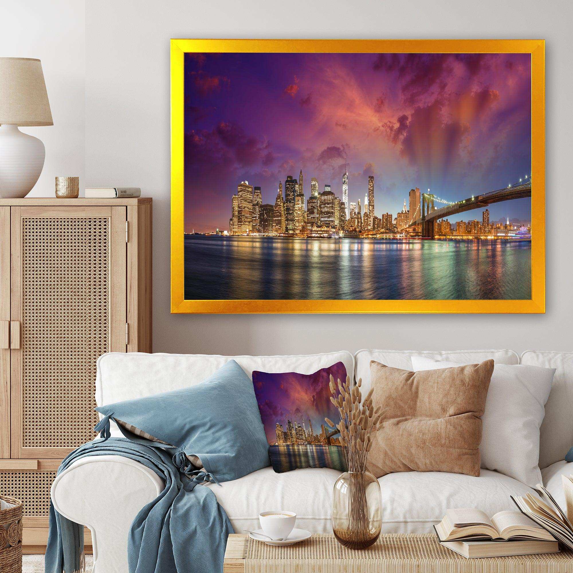 New York City Manhattan Skyline Red