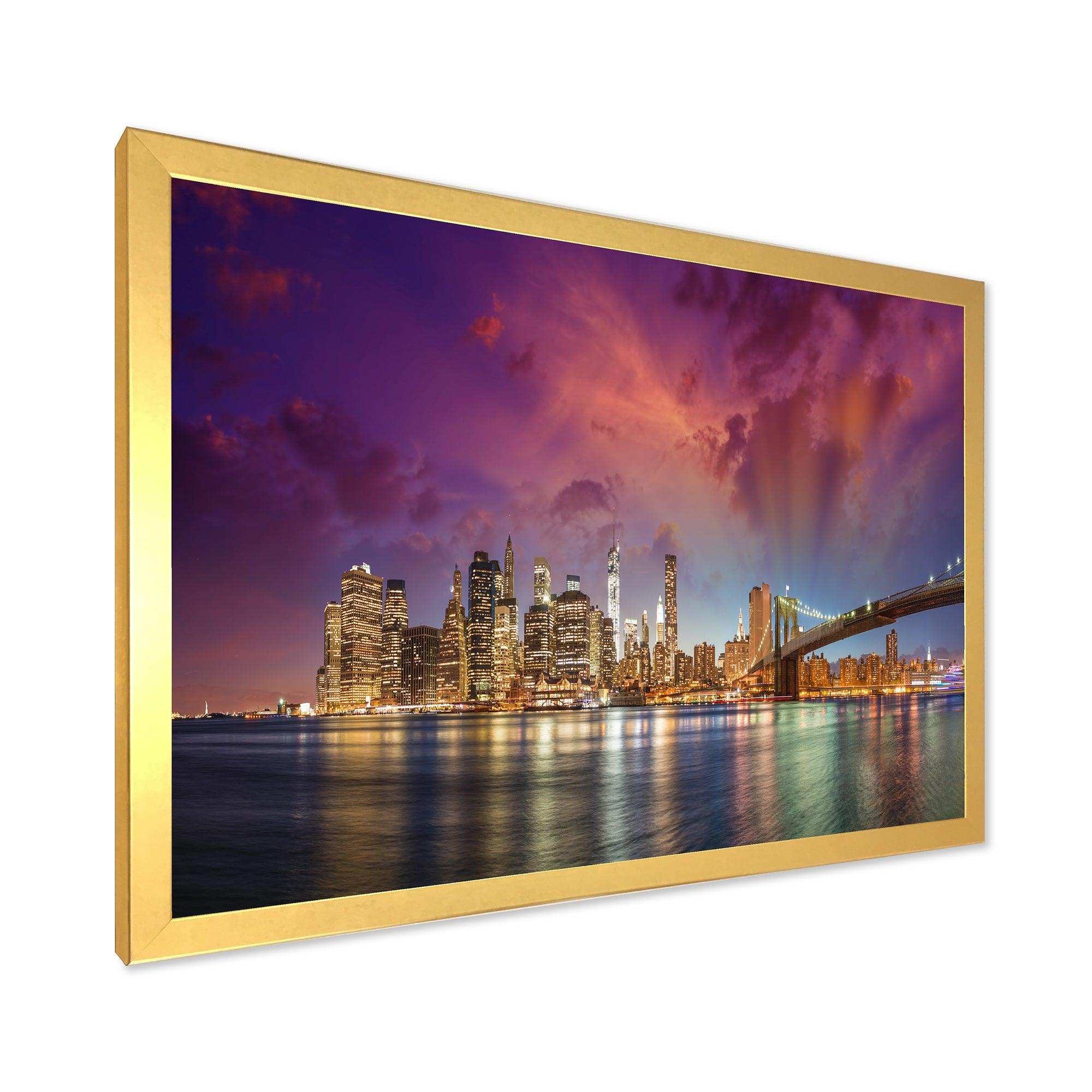 New York City Manhattan Skyline Red