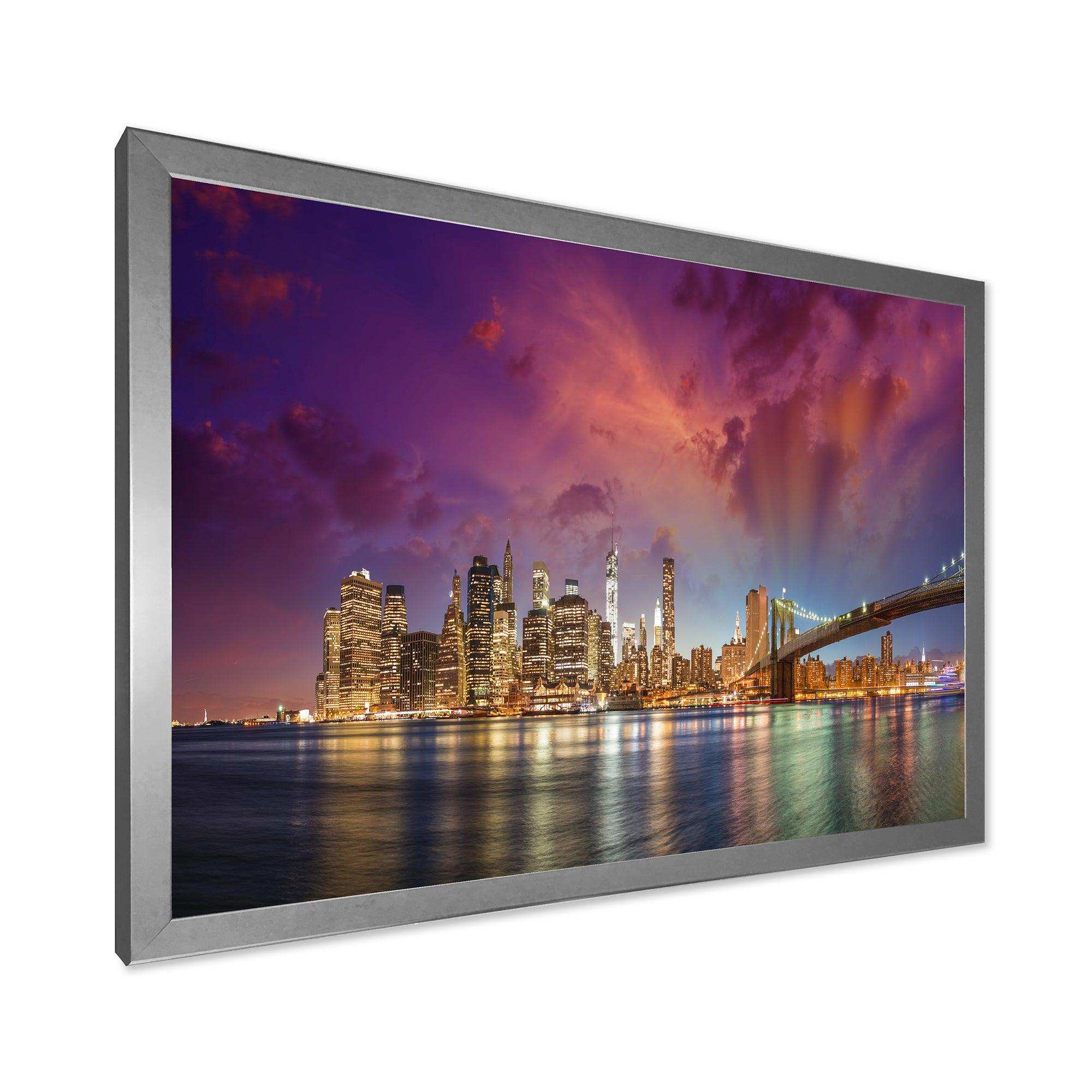 New York City Manhattan Skyline Red