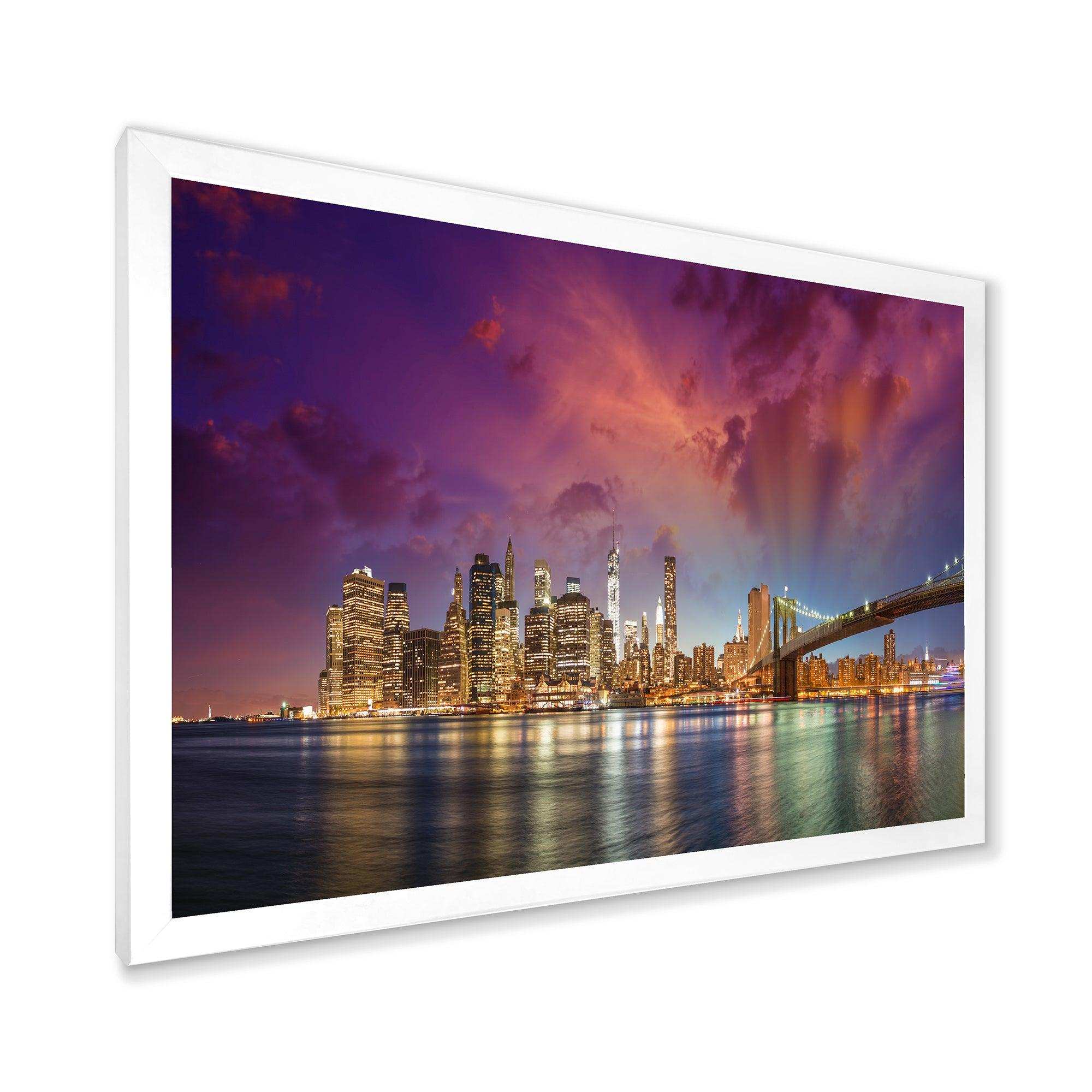 New York City Manhattan Skyline Red