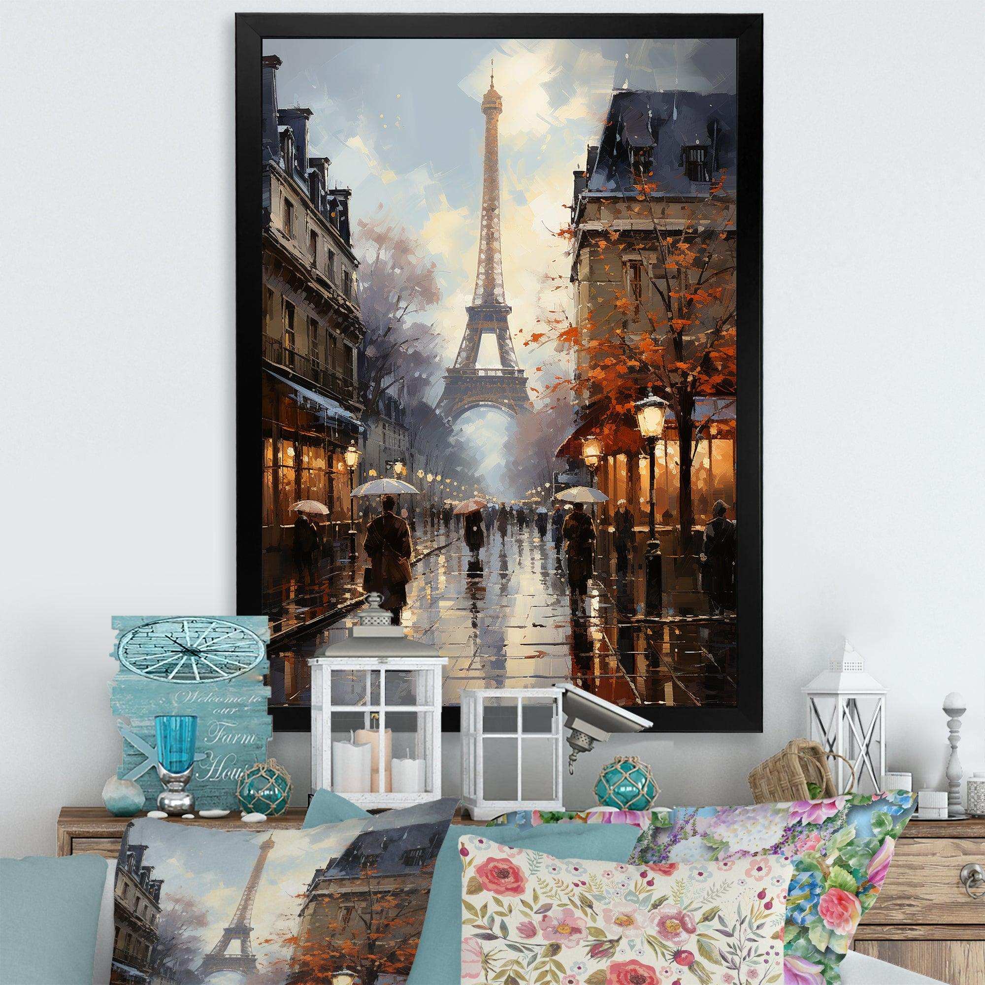 Eiffel Paris In 19 Century - Cityscapes Canvas Wall Art