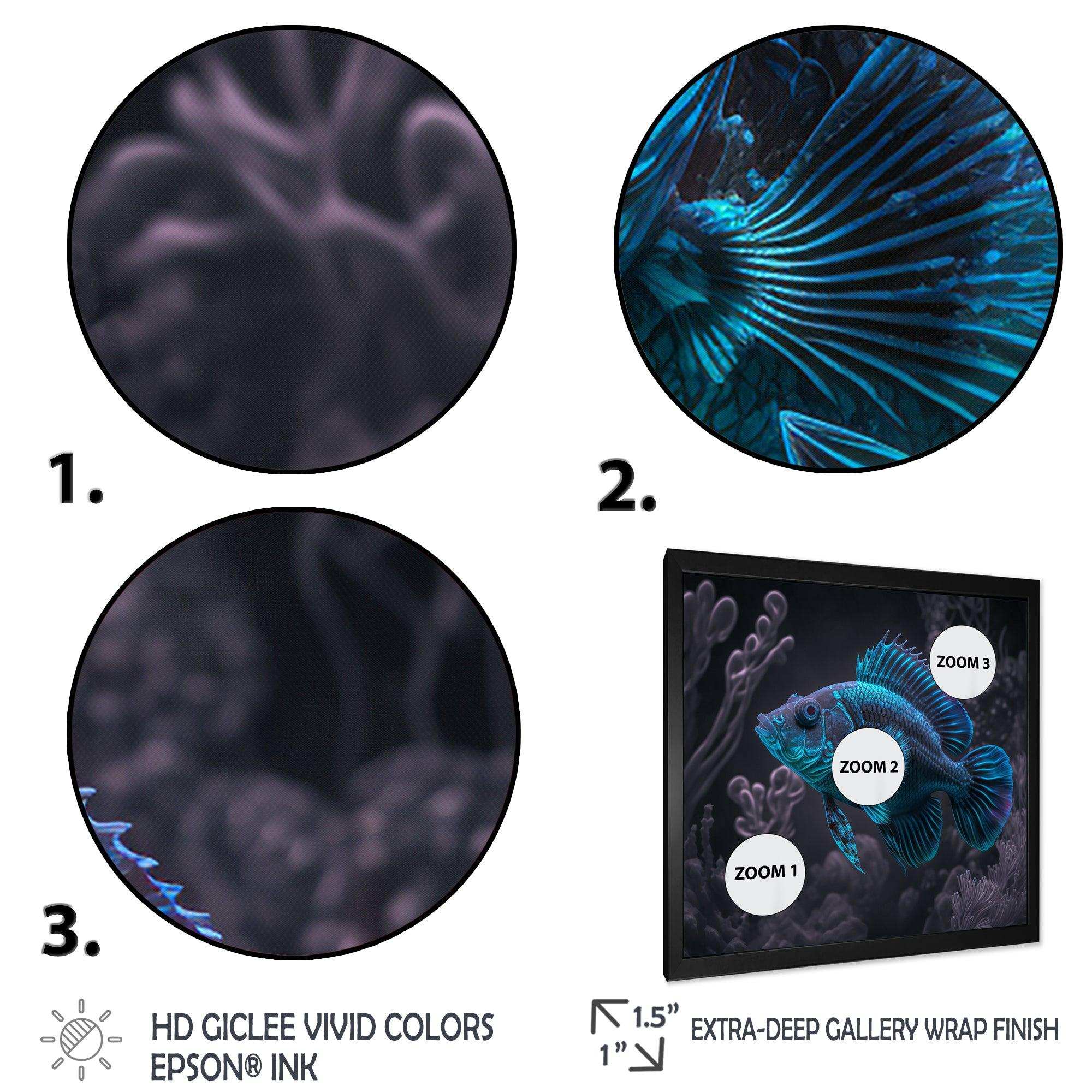 Mysterious Tropical Blue Fish In Tones Of Blue I