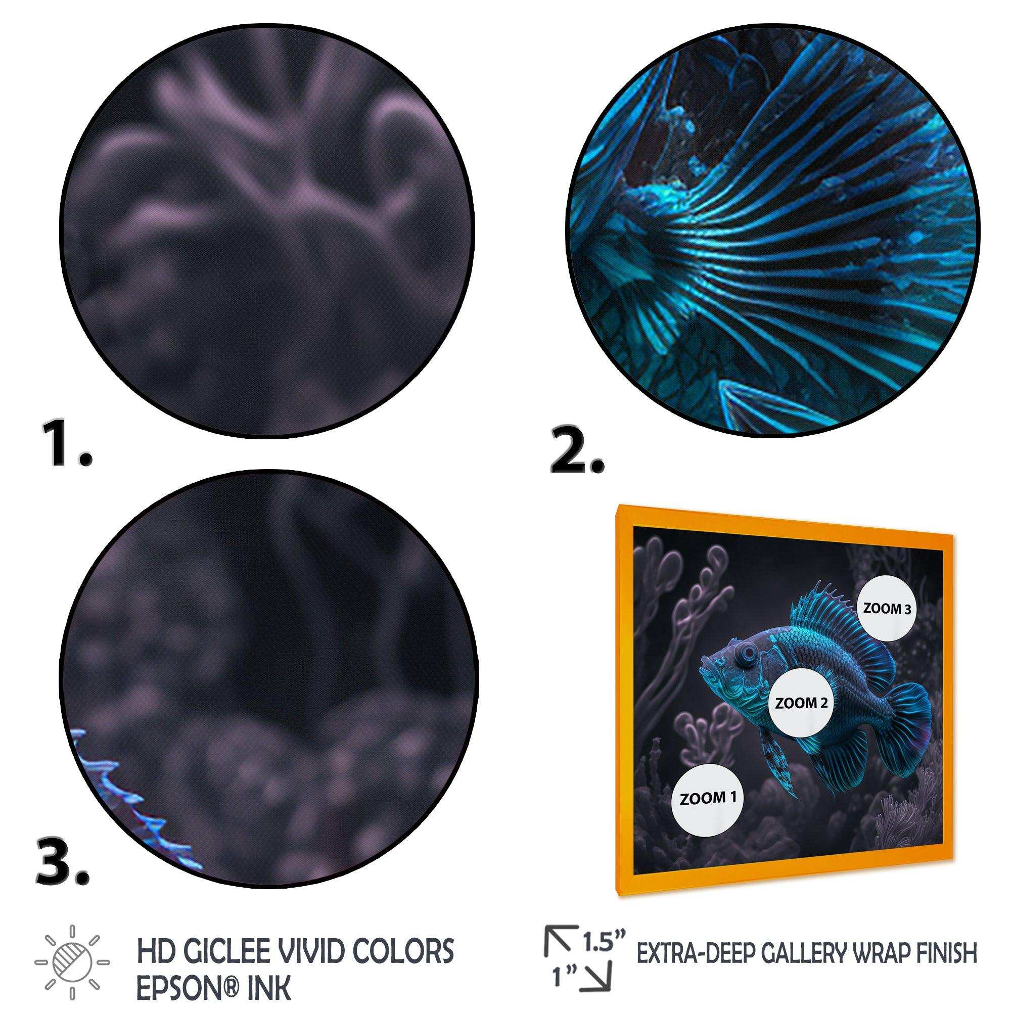 Mysterious Tropical Blue Fish In Tones Of Blue I