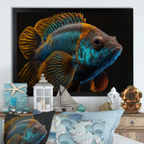 Tropical Blue Fish In Shades Of Blue And Orange IV