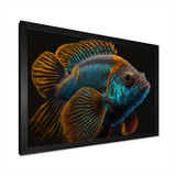 Tropical Blue Fish In Shades Of Blue And Orange IV