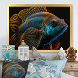 Tropical Blue Fish In Shades Of Blue And Orange IV