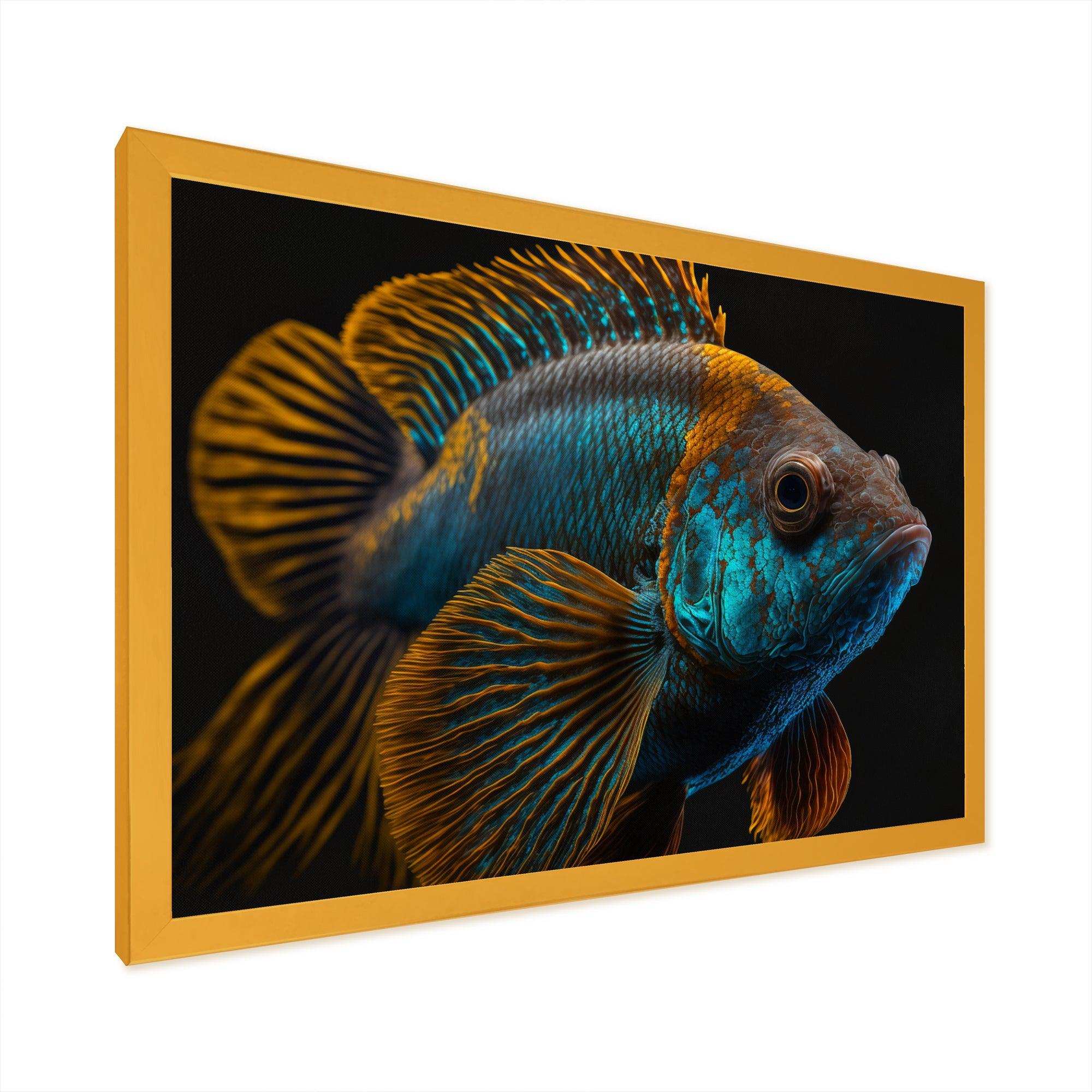 Tropical Blue Fish In Shades Of Blue And Orange IV