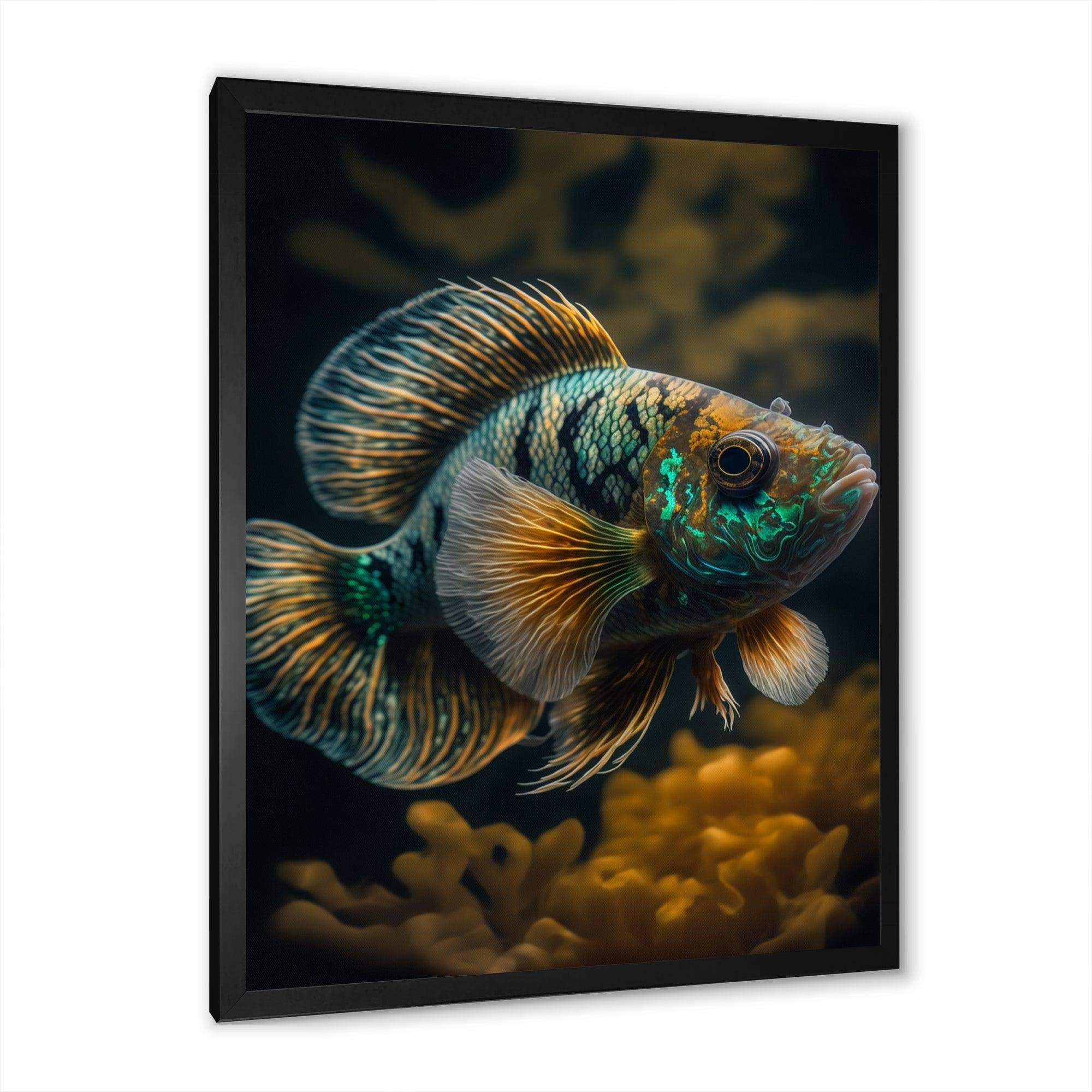 Tropical Blue Fish In Shades Of Blue And Orange V