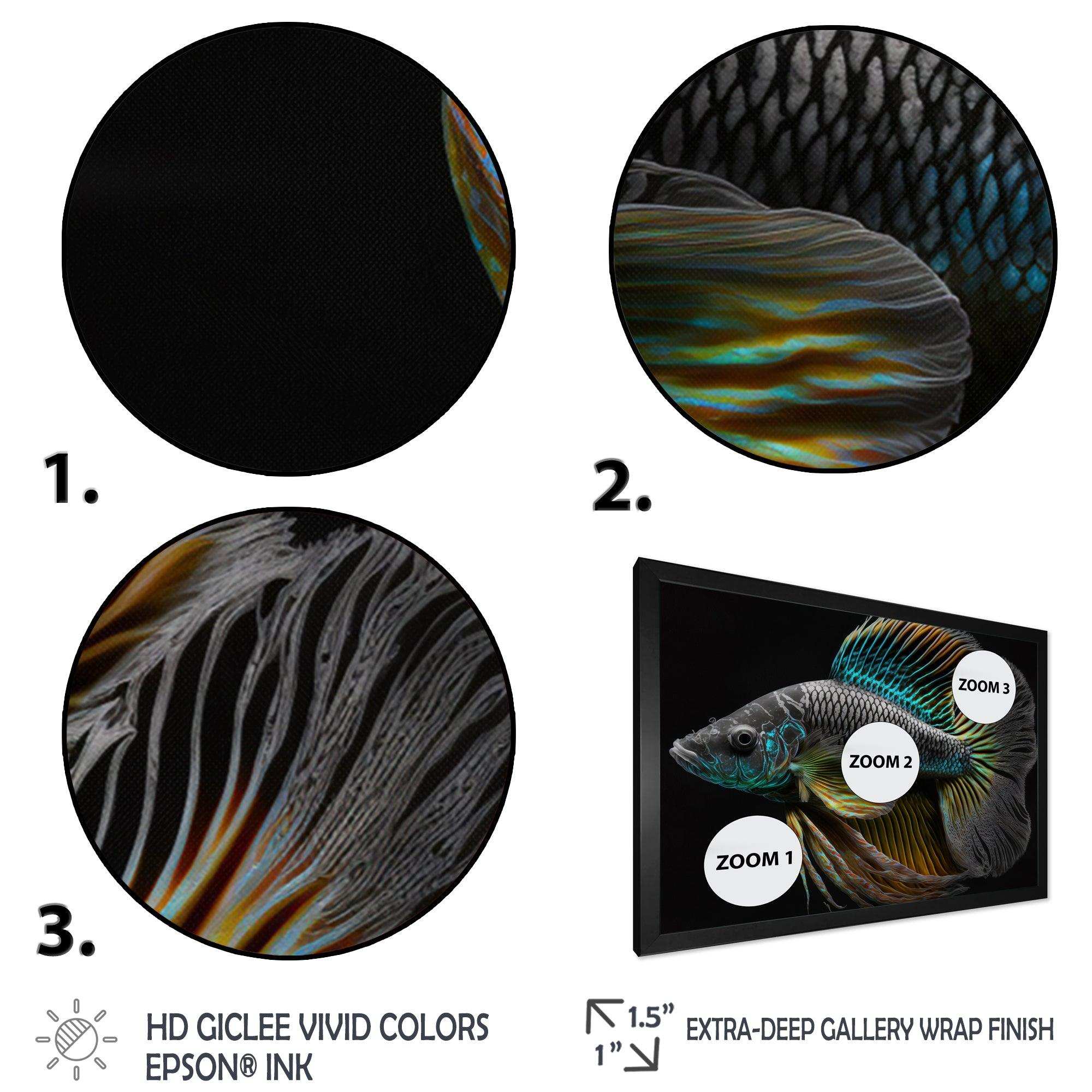 Tropical Blue Fish In Shades Of Blue And Orange VI