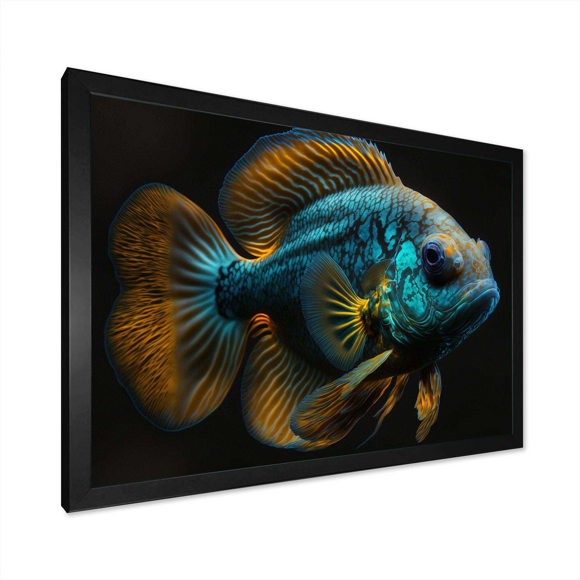 Tropical Blue Fish In Shades Of Blue And Orange I