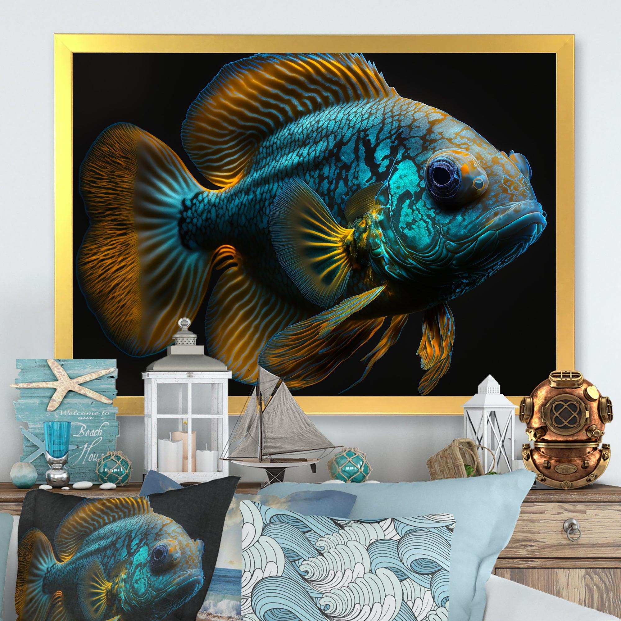 Tropical Blue Fish In Shades Of Blue And Orange I