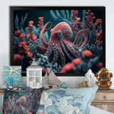 Red Octopus On The Ocean Floor I